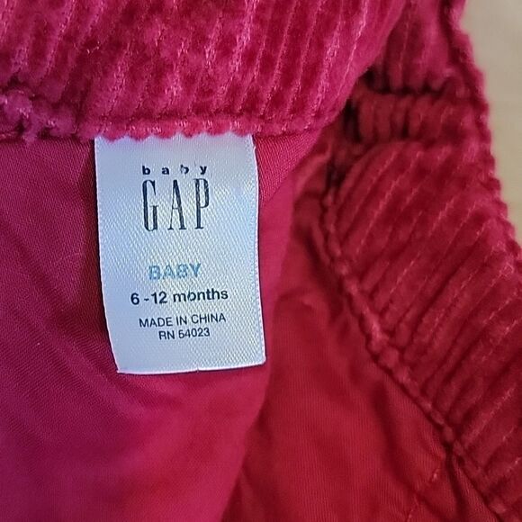 GAP 2-PIECE RED CORDUROY JUMPER DRESS WITH BLOOMERS, SIZE 6-12 MONTHS - Picture 8 of 11